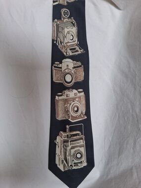 Collector A. Rogers Camera Pattern Black Tie